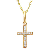 0.06ct 14k Yellow Gold Diamond Cross Necklace